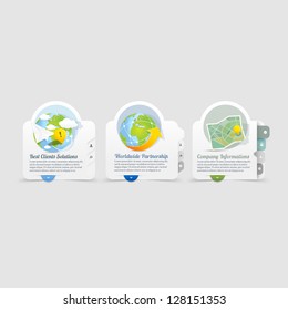 Web site design menu navigation elements with icons set