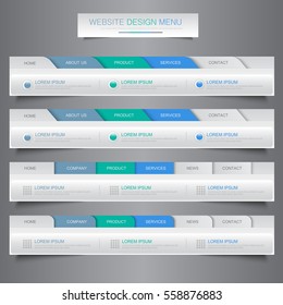 Web site design menu navigation elements with icons set: Navigation menu bars,vector design element eps10 illustration