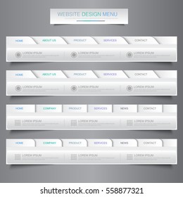 Web site design menu navigation elements with icons set: Navigation menu bars,vector design element eps10 illustration