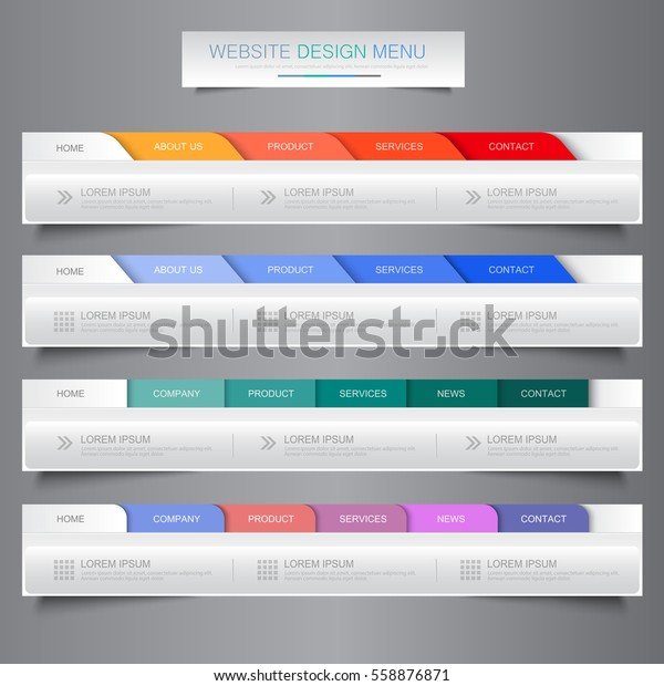 アイコンセットを含むウェブサイトのデザインメニューのナビゲーションエレメント ナビゲーションメニューバー ベクター画像デザインエレメントeps10イラスト のベクター画像素材 ロイヤリティフリー