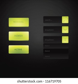 Web site design navigation elements with icons set
