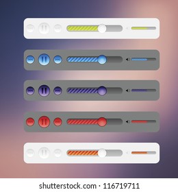 Web site design navigation elements with icons set
