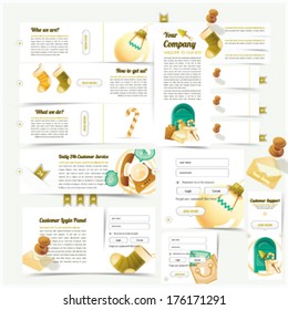 Web site design and navigation elements with Christmas icons