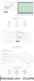 Web site design navigation elements: Complete website model template with icons