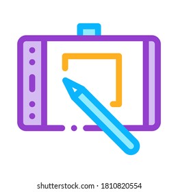web site design on tablet icon vector. web site design on tablet sign. color symbol illustration