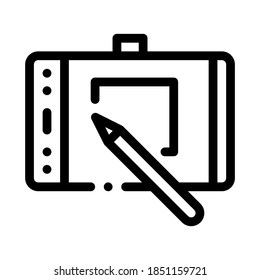 web site design on tablet icon vector. web site design on tablet sign. isolated contour symbol illustration