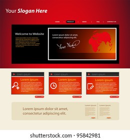Modelo vermelho do design do site