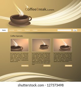 web site design template, coffee house theme