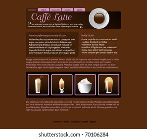 web site design template, coffee house theme