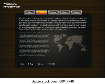web site design template for company with wood background