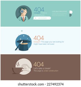 Web site design template elements: Page not found, 404 error.