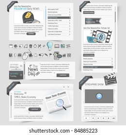 Web Site  Design Template  Elements With Icons Set