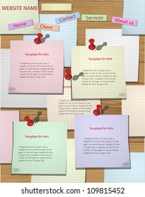 Web site design template In the form of wood. Vector