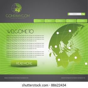 web site design template with globe