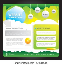 Web site design template. green colors theme