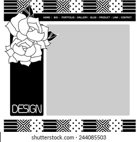 Web site design template, minimal, vector. 