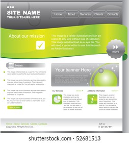 Web site design template. Web page. 