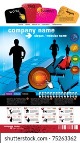 Web site design template with sport subject.