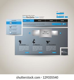 Web site design template, vector.