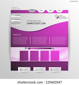 Web site design template, vector. Purple design