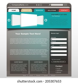 plantilla de diseño de sitio web, vector 