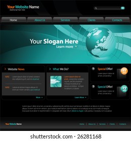 Web site design template, vector