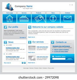 Web site design template, vector