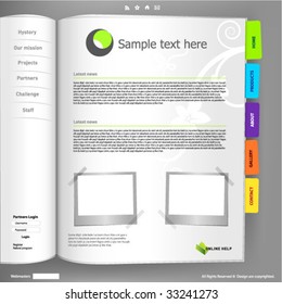 Web site design template, vector.