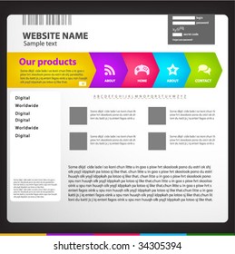 Web site design template, vector.