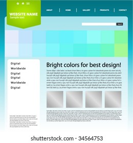 Modelo de design de site, vetor.