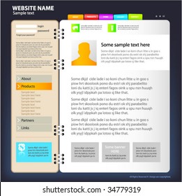 Web site design template, vector.