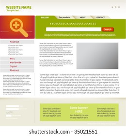 Web site design template, vector.