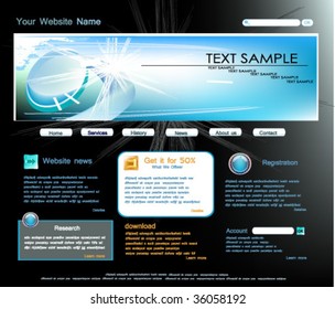 Web site design template, vector