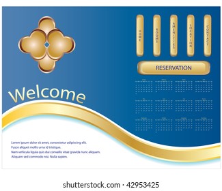 Web site design template, vector with calendar 2010