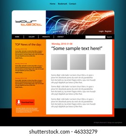 Web site design template, vector.