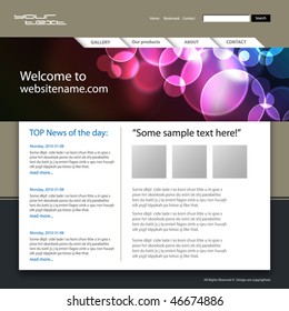 Web site design template, vector.