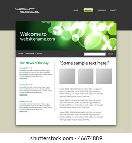 Web site design template, vector.