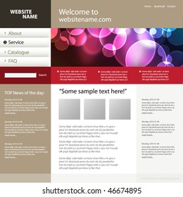 Web site design template, vector.