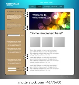 Web site design template, vector.