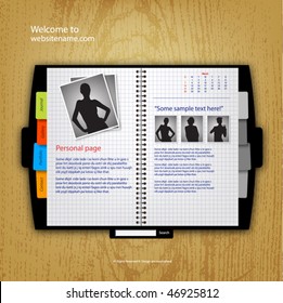 Web site design template, vector.