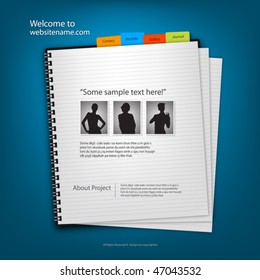 Web site design template, vector.