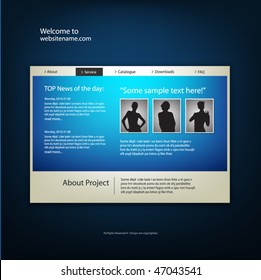 Web site design template, vector.