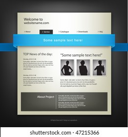 Web site design template, vector.