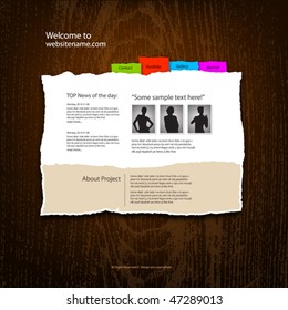 Web site design template, vector.