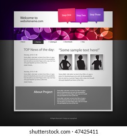 Web site design template, vector.