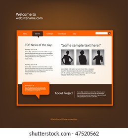 Plantilla de diseño de sitio Web, vector.