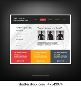 Web site design template, vector.