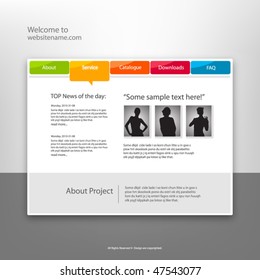 Web site design template, vector.