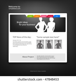 Web site design template, vector.