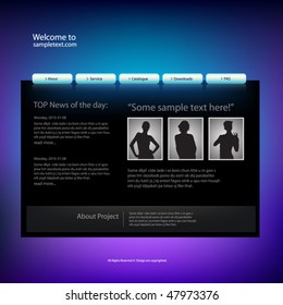 Web site design template, vector.